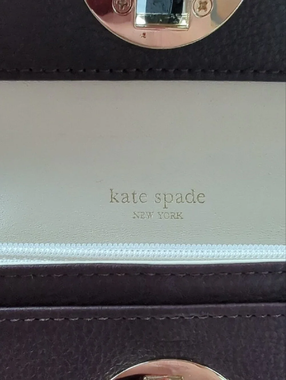 kate spade dark brown leather wallet (Retail) with gold hardware